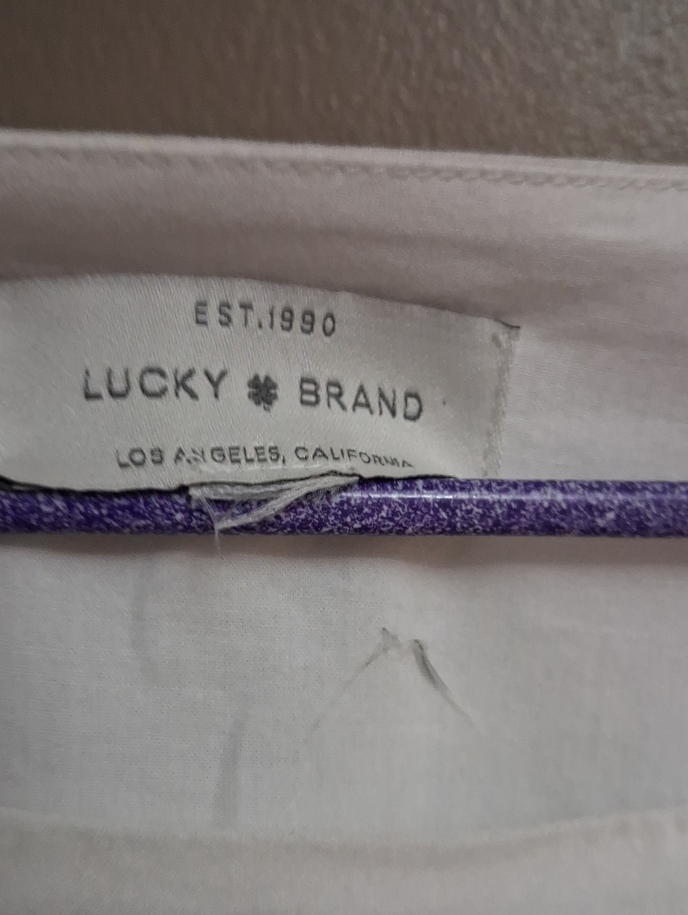 Lucky Brand White Tee with Subtle Stitching